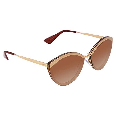 Prada Brown Gradient Oval Ladies Sunglasses PR 07US 726088 64